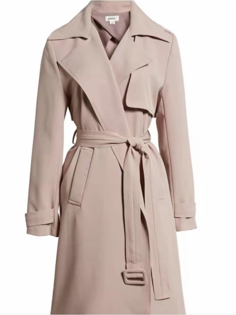 Women's Neutral Taupe Belted Trench Coat